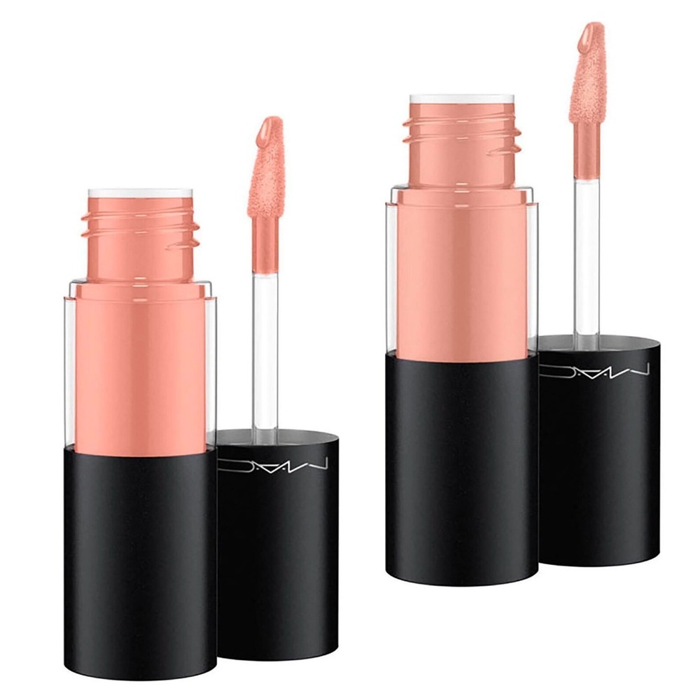 K Beauty MAC Versicolour Stain Lipstick Gloss ENERGY SHOT Pink Nude Full Size x2 - Picture 3 of 4